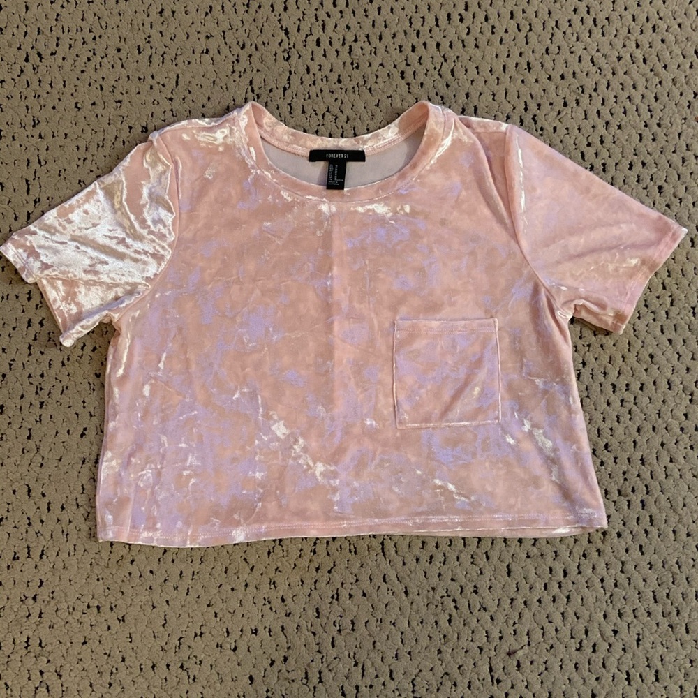 Crushed velvet crop top